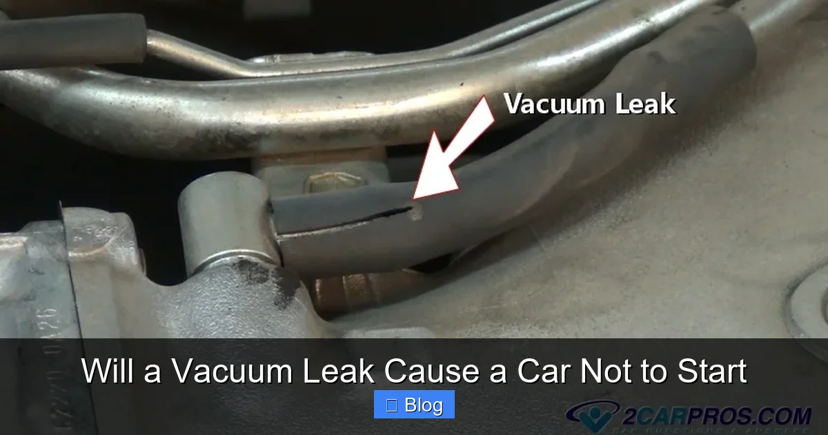 Will a Vacuum Leak Cause a Car Not to Start