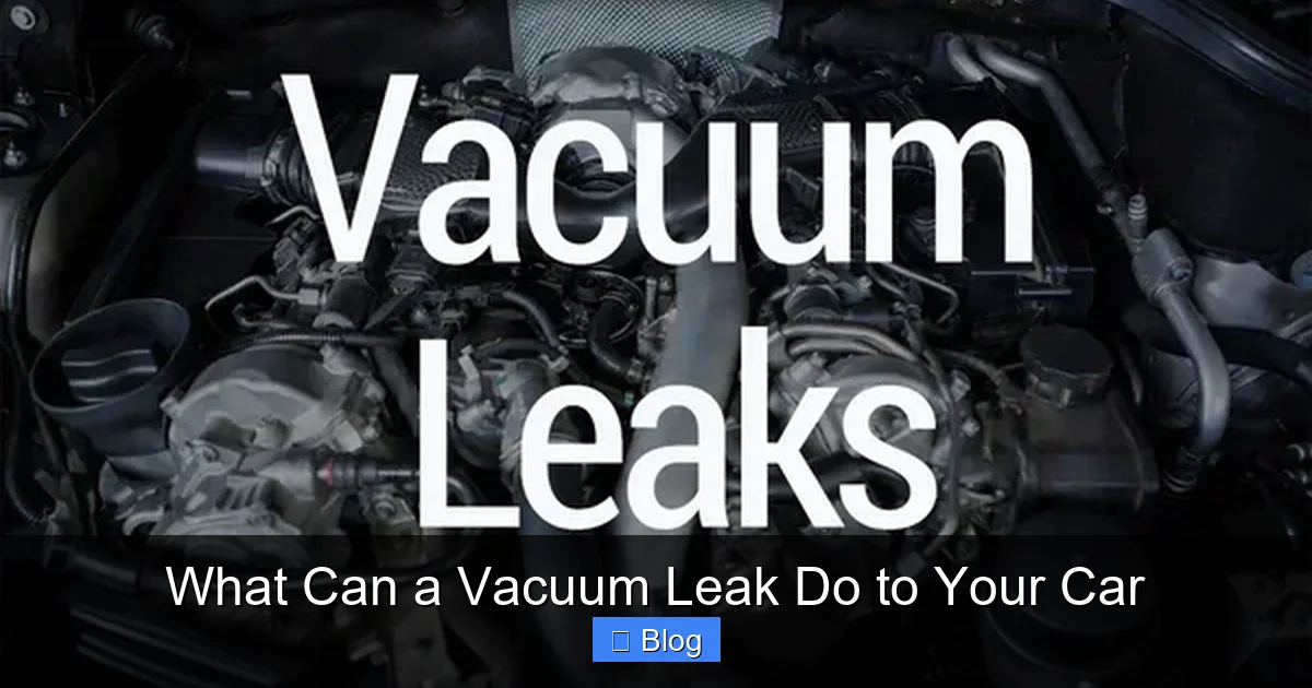 What Can a Vacuum Leak Do to Your Car