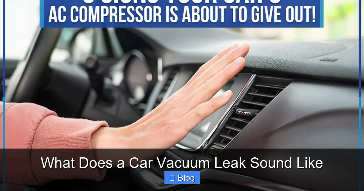 What Does a Car Vacuum Leak Sound Like