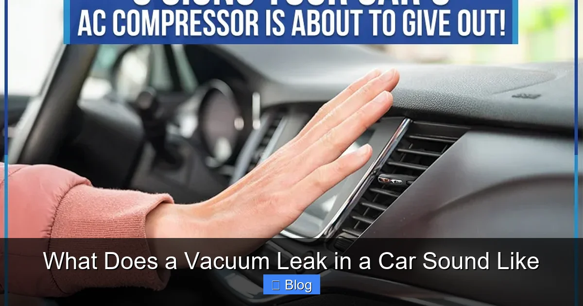 What Does a Vacuum Leak in a Car Sound Like