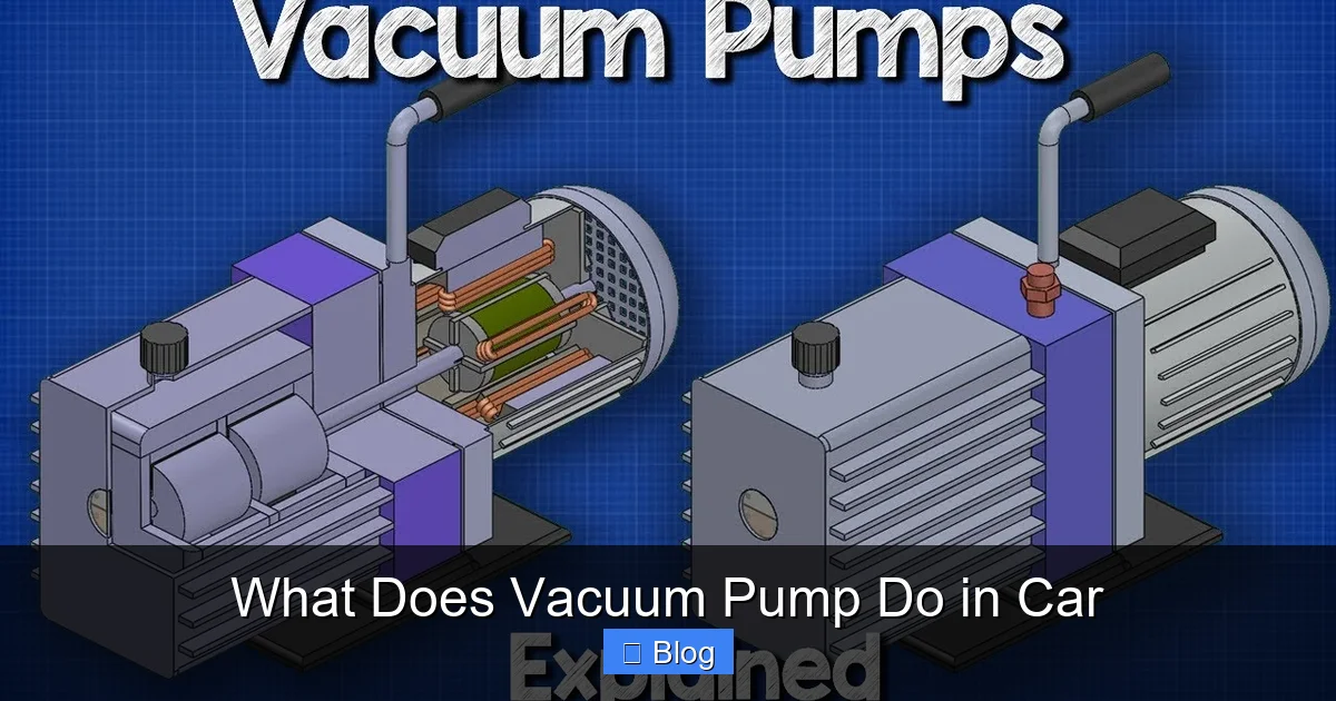 What Does Vacuum Pump Do in Car