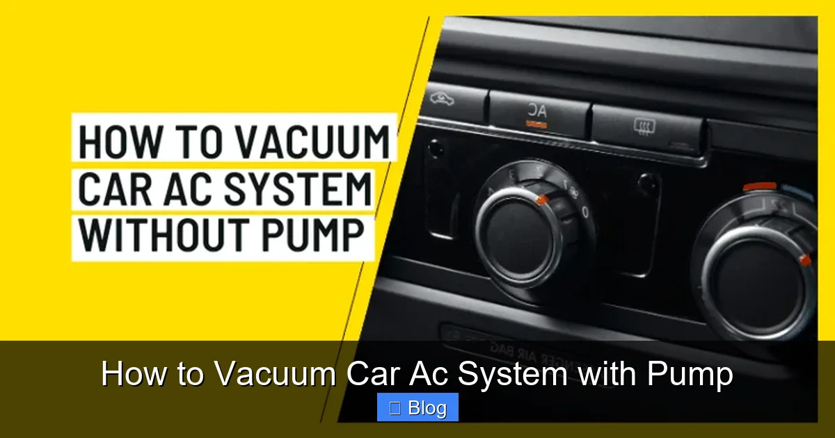 How to Vacuum Car Ac System with Pump