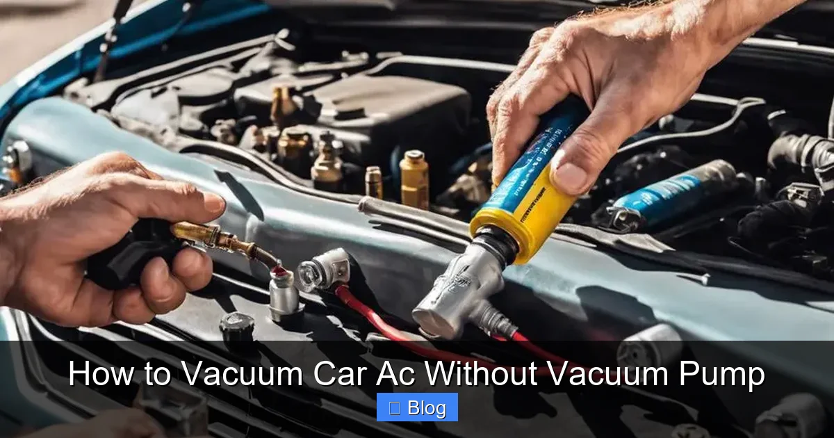How to Vacuum Car Ac Without Vacuum Pump