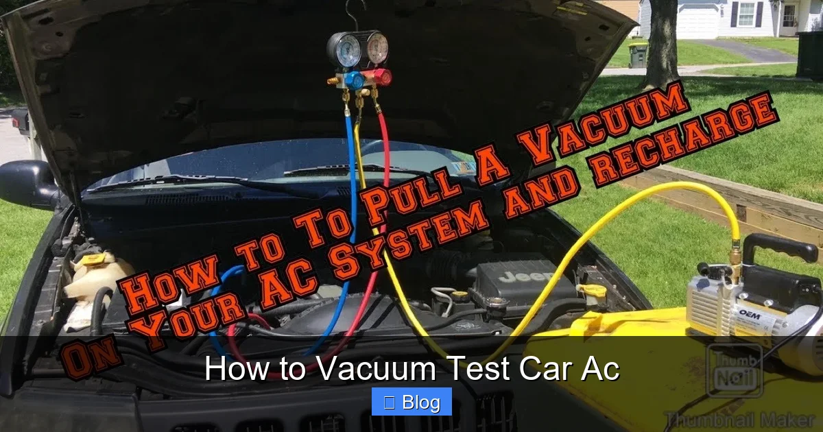 How to Vacuum Test Car Ac