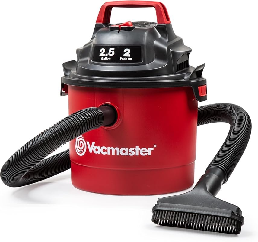 Vacmaster VOM205P 2.5-Gallon Wall-Mountable Wet/Dry Vacuum with 2 Peak