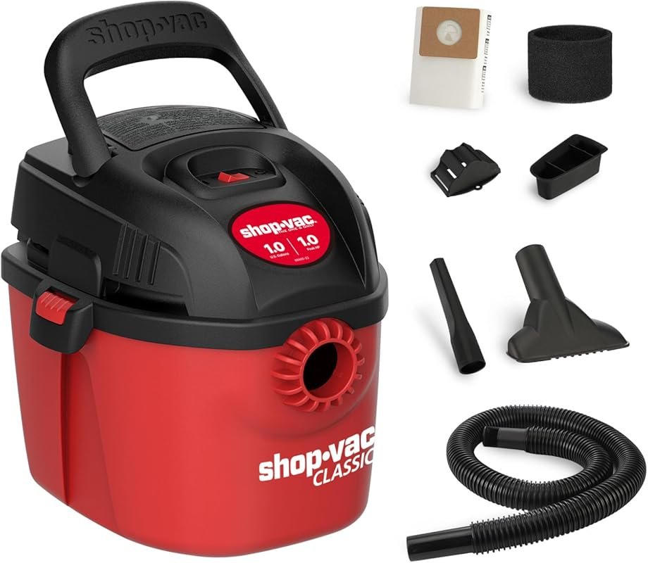 Shop-Vac 2021000 1 Gallon Portable Wet/Dry Vacuum with Compact Design,