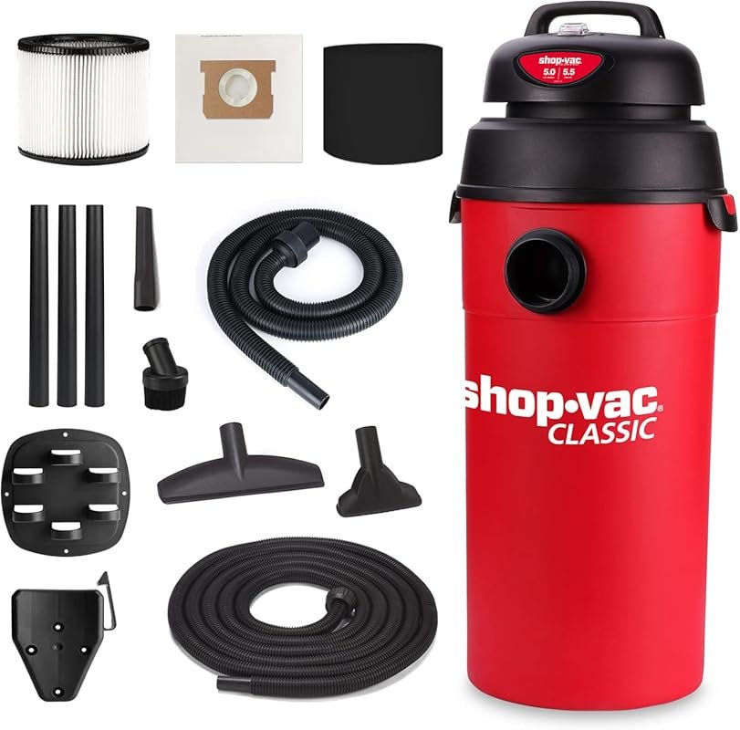 Shop-Vac 5 Gallon 5.5 Peak HP Wall-Mountable Wet/Dry Vacuum, Compact w