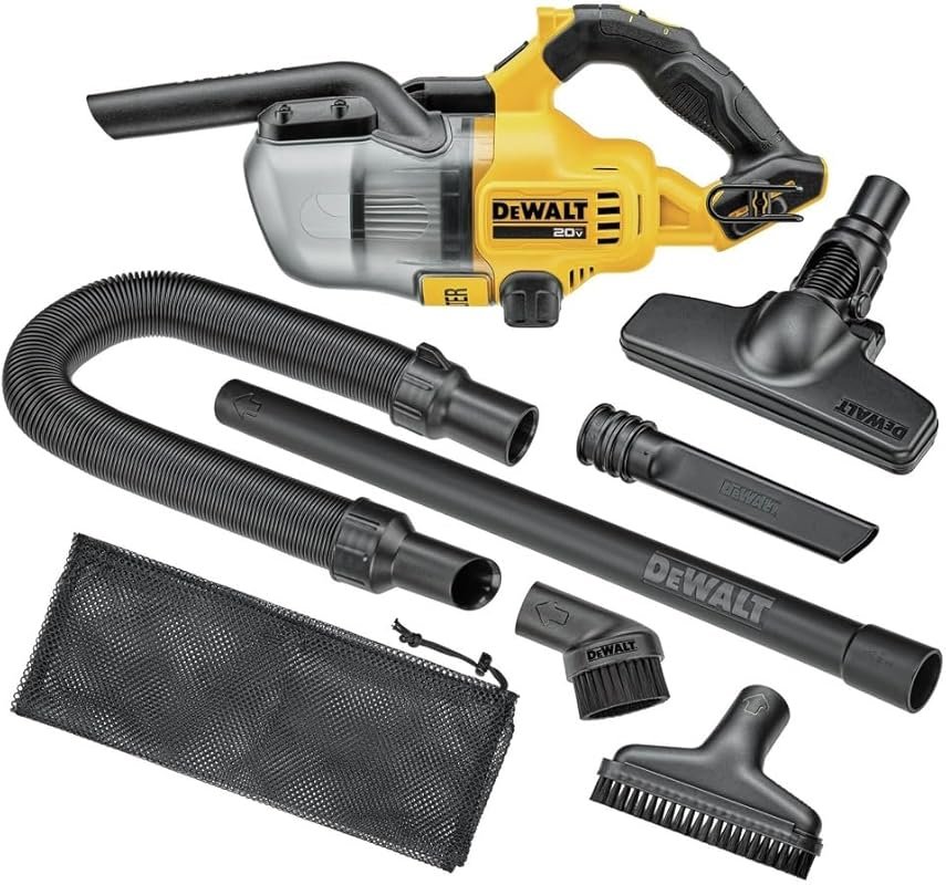 DEWALT 20V Cordless Handheld Vacuum with HEPA Filter 6 Attachments LED