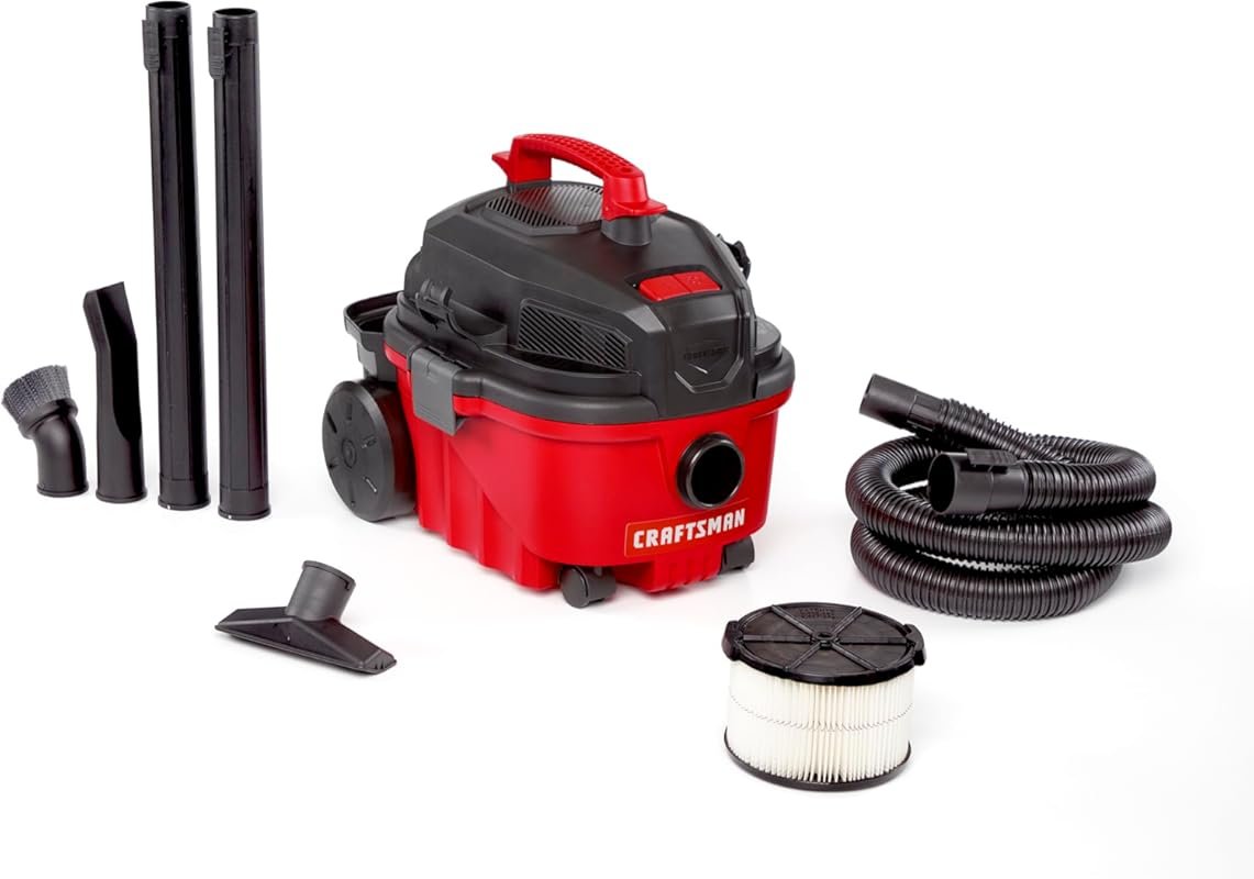CRAFTSMAN CMXEVBE17040 4-Gallon 5.0 Peak HP Portable Wet/Dry Shop Vacu
