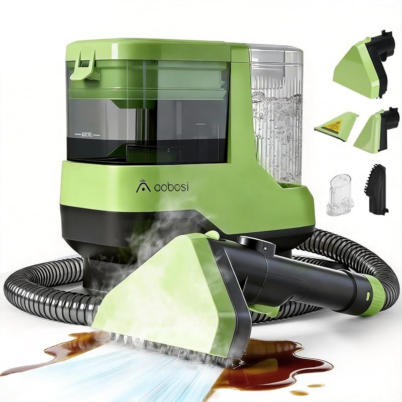 AAOBOSI C688 Portable Carpet Upholstery Steam Cleaner, 17KPa Suction, 