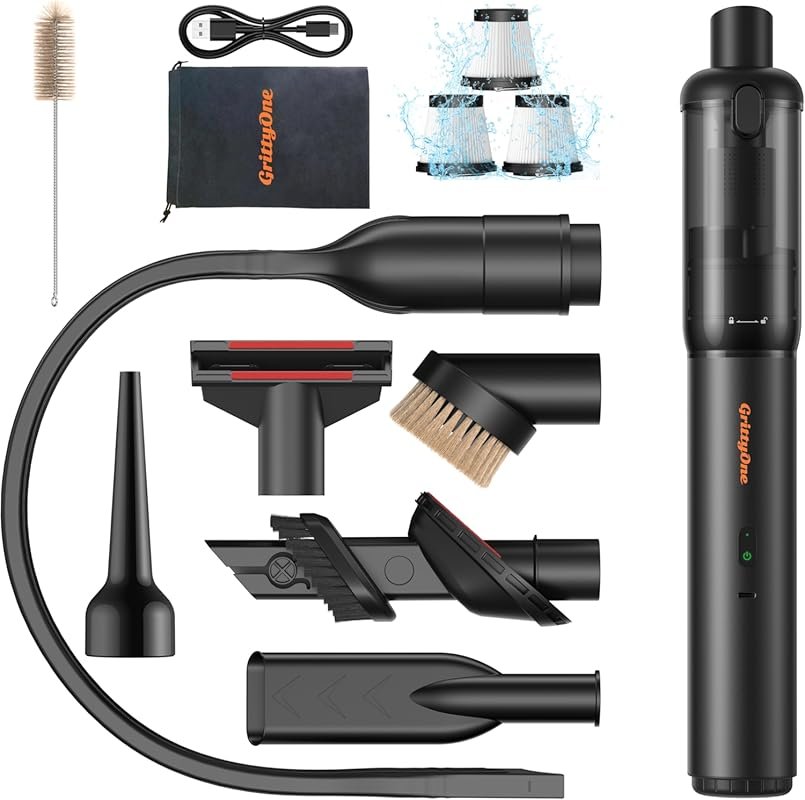 Powerful 25,000Pa Cordless Handheld Car Vacuum with 70-Min Battery, HE