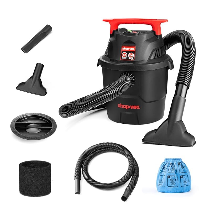Shop-Vac 1.5 Gallon 2.0 Peak Portable Wet/Dry Vacuum with Attachments 