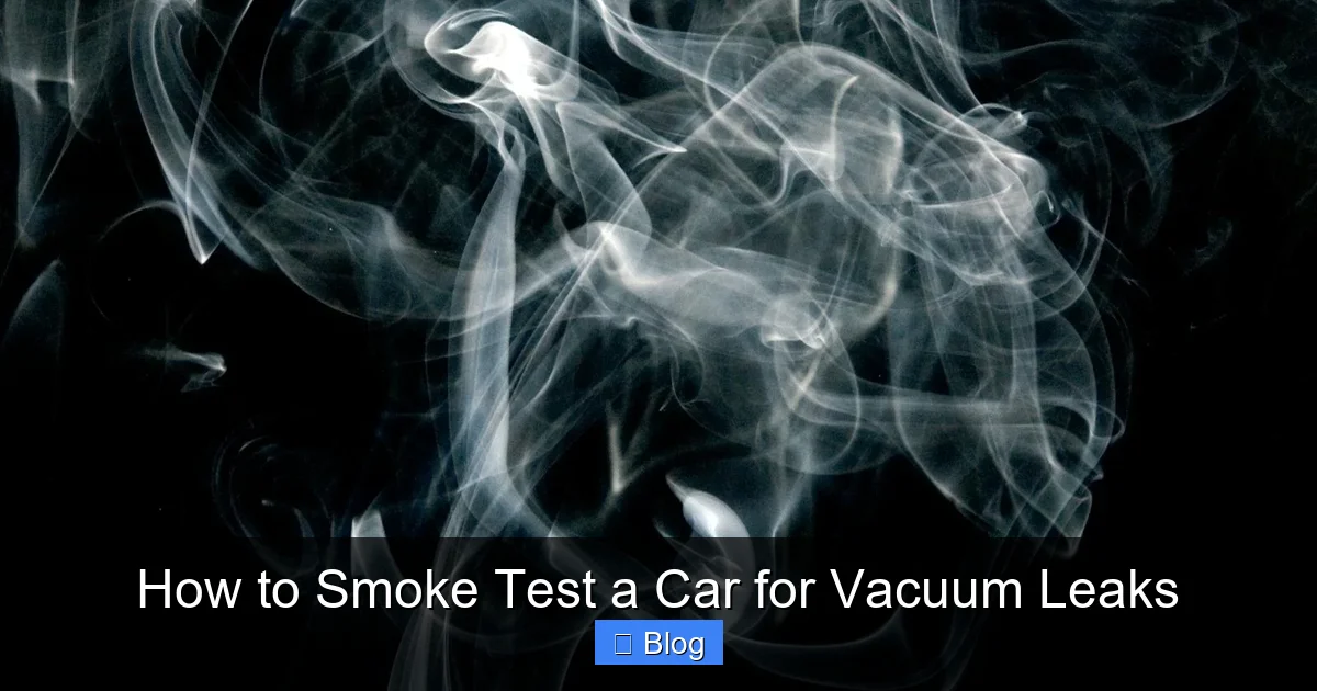 How to Smoke Test a Car for Vacuum Leaks