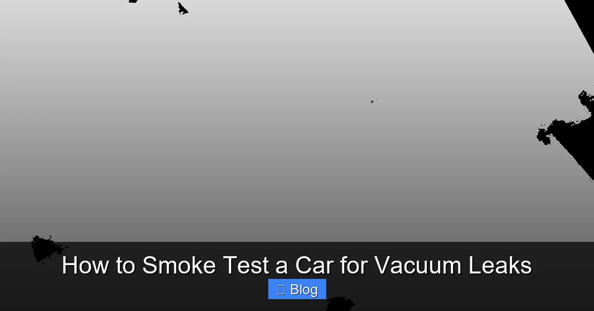 How to Smoke Test a Car for Vacuum Leaks