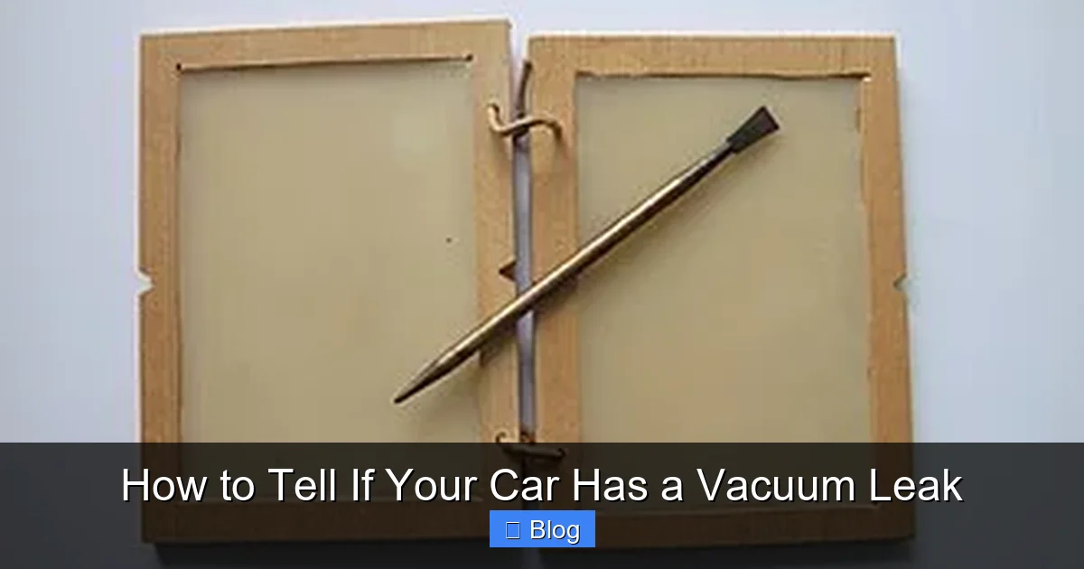 How to Tell If Your Car Has a Vacuum Leak