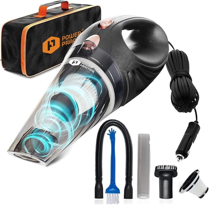 THISWORX Portable High Power Handheld Car Vacuum Cleaner with 3 Attach
