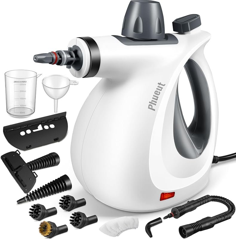 Pressurized Handheld Natural Steam Cleaner with 12 Accessories, Multi-