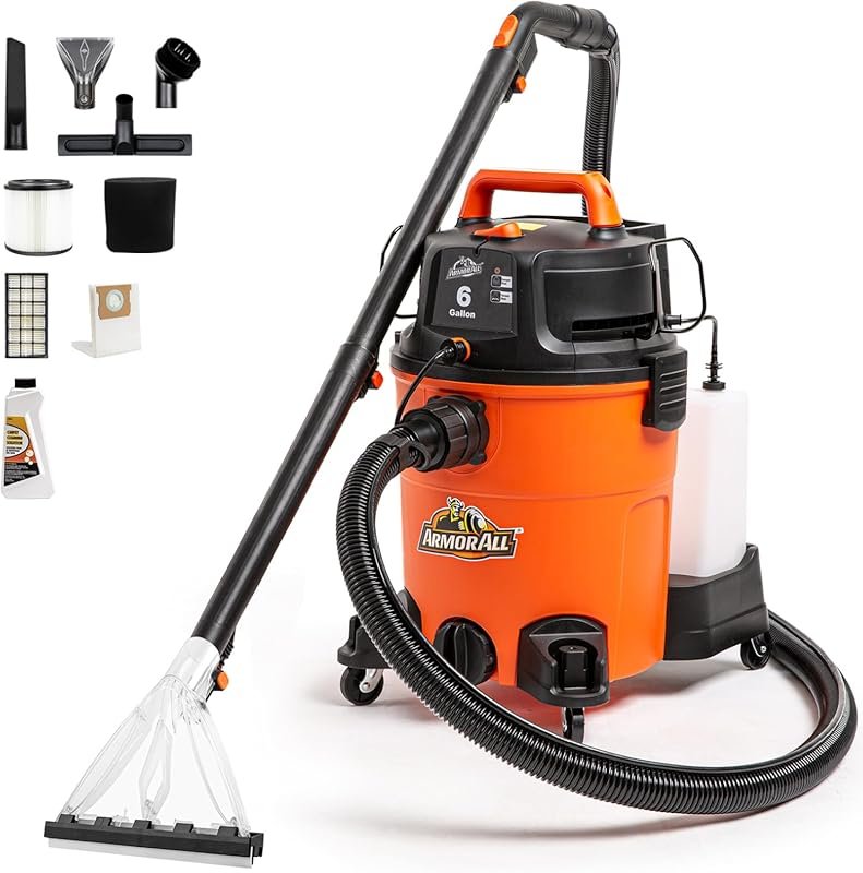 Armor All 6-Gallon 5.5 Peak HP 3-in-1 Wet Dry Upholstery Shampoo Vacuu