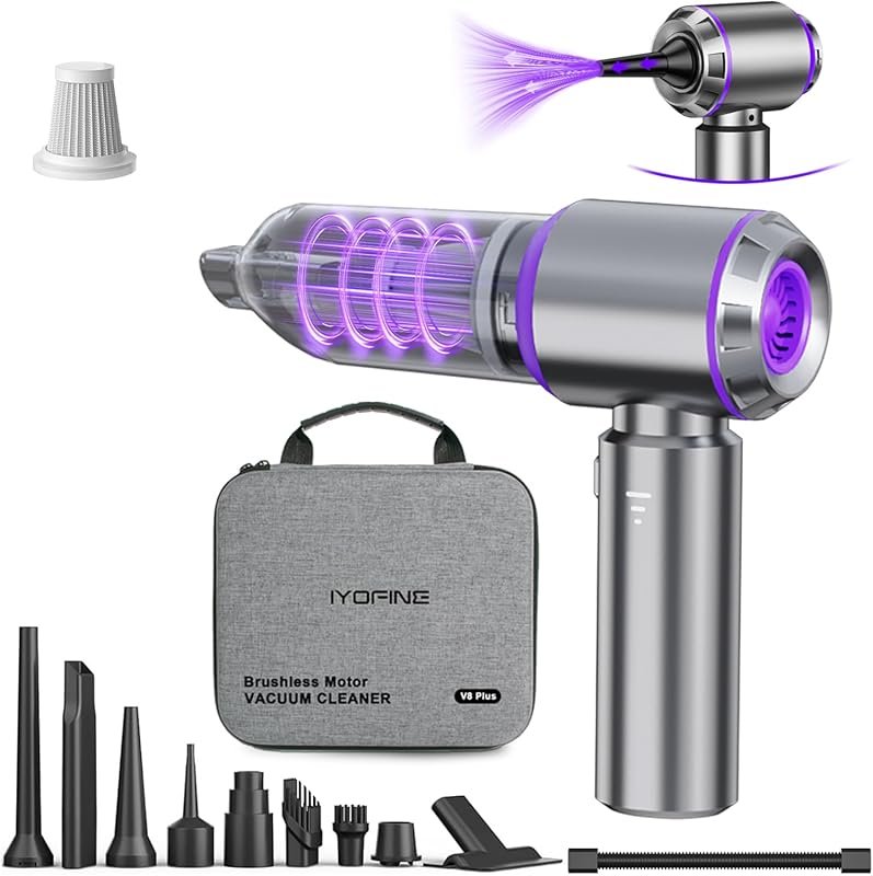 4-in-1 Mini Cordless Vacuum and 80,000RPM Electric Air Duster Blower f