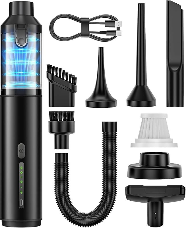 4-in-1 Portable Cordless Vacuum with 2 Modes & 16800pa Suction for Car