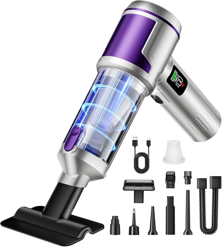Portable Cordless Handheld Car Vacuum Cleaner with 22000Pa Suction, Mu