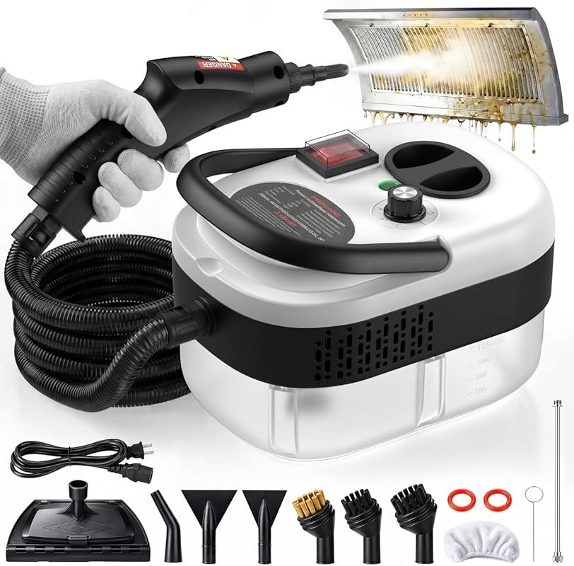 2500W High-Pressure Handheld Steam Cleaner with 40.6oz Tank, Ideal for