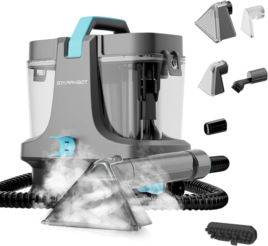 Starrybot Portable Carpet Cleaner with 18Kpa Suction, Steam & Heating 