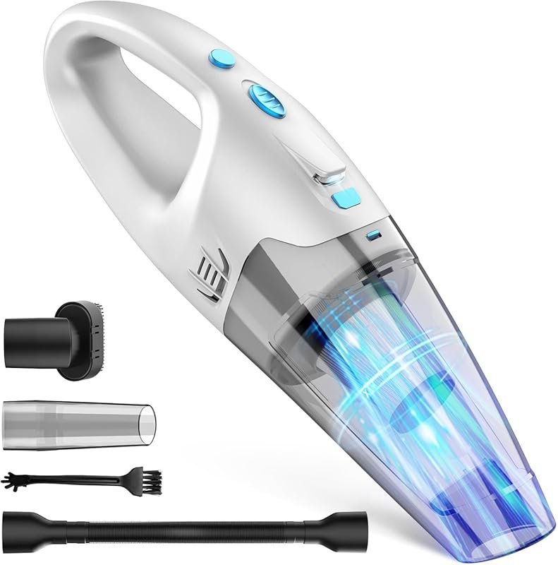 FUOAYOC Cordless Handheld Vacuum, 6KPA Powerful Rechargeable Portable 