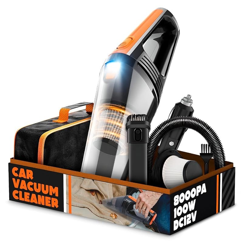 SYAYVO Portable Car Vacuum Cleaner, 8000PA High Power 12V Corded Handh