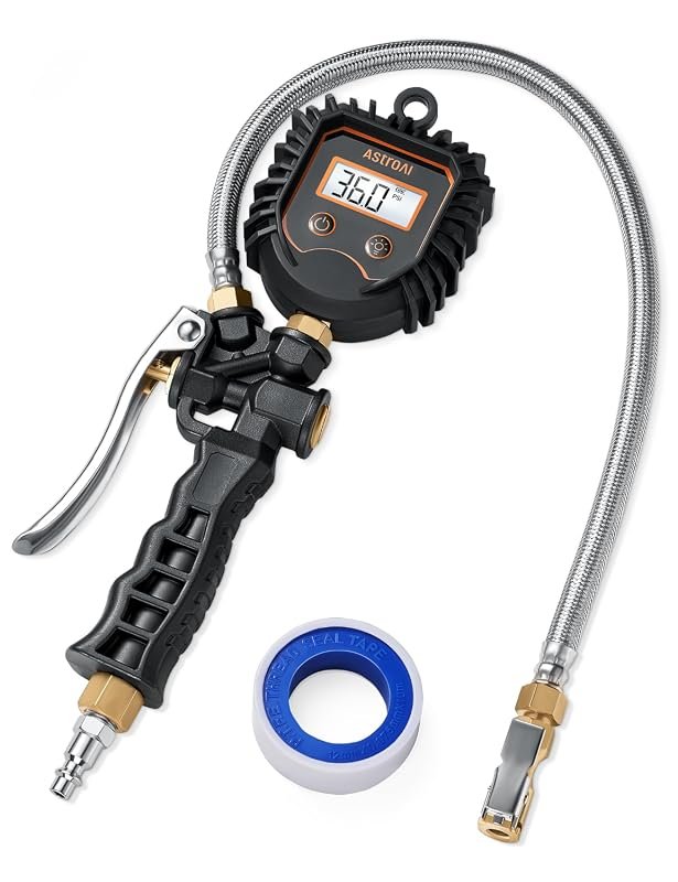 AstroAI Heavy Duty 250 PSI Digital Tire Inflator Gauge with Stainless 