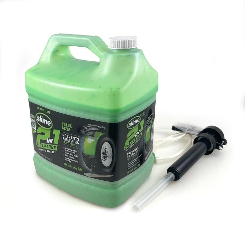 Slime 2-in-1 Tire and Tube Sealant, Non-Toxic Eco-Friendly Premium Pun