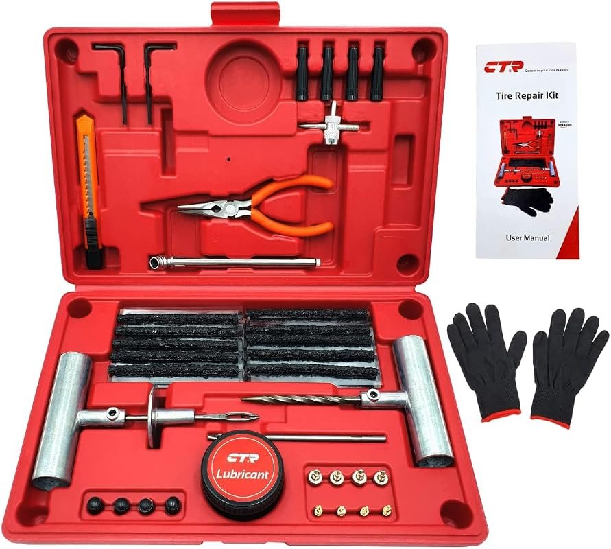 Heavy Duty 68pc Premium Flat Tire Repair Kit for Reliable and Fast Pun