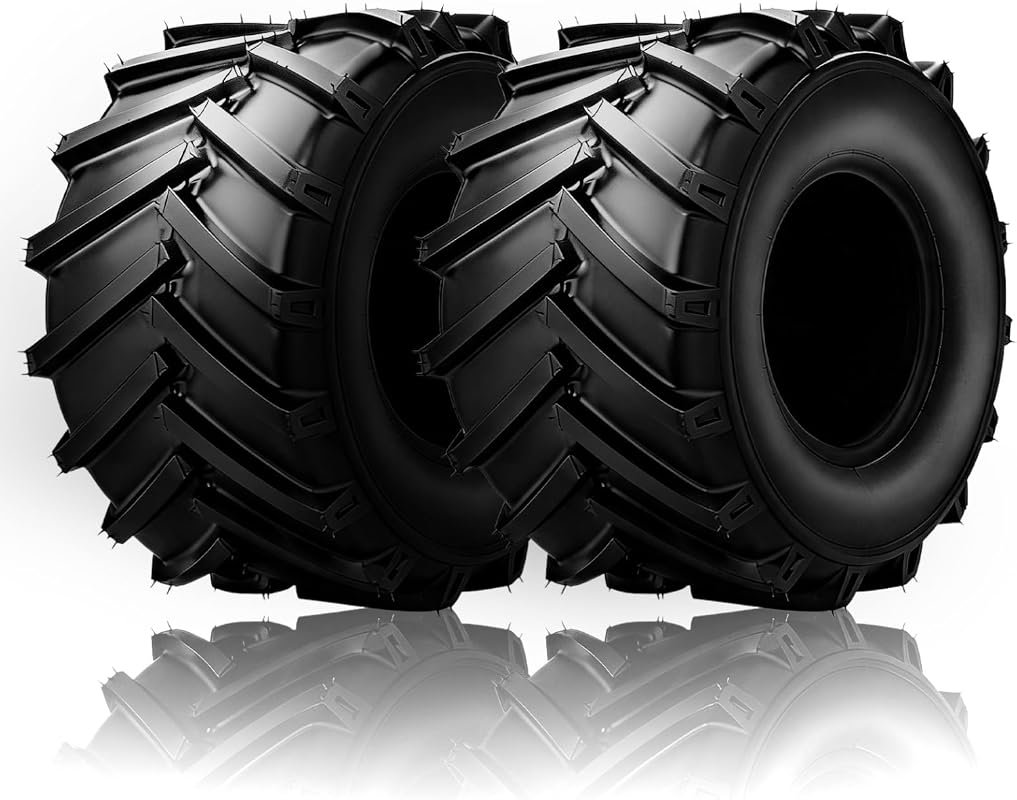 TUFFIOM 20x10.00-8 4-Ply Turf Tire Set for Garden Tractors and Riding 