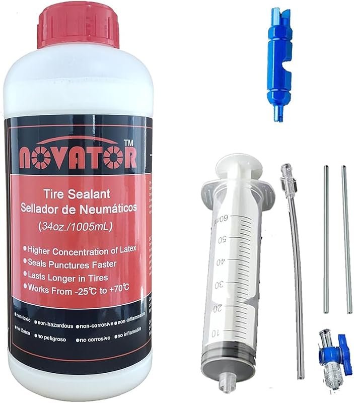 NOVATOR Endurance Bike Tire Sealant, Fast-Acting Micro-Fiber Formula f