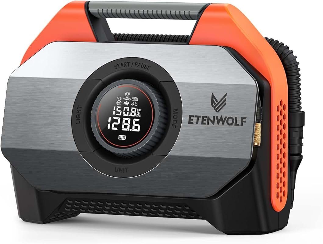 ETENWOLF VORTEX S6 Heavy-duty Cordless Tire Inflator with 19200mAh Bat