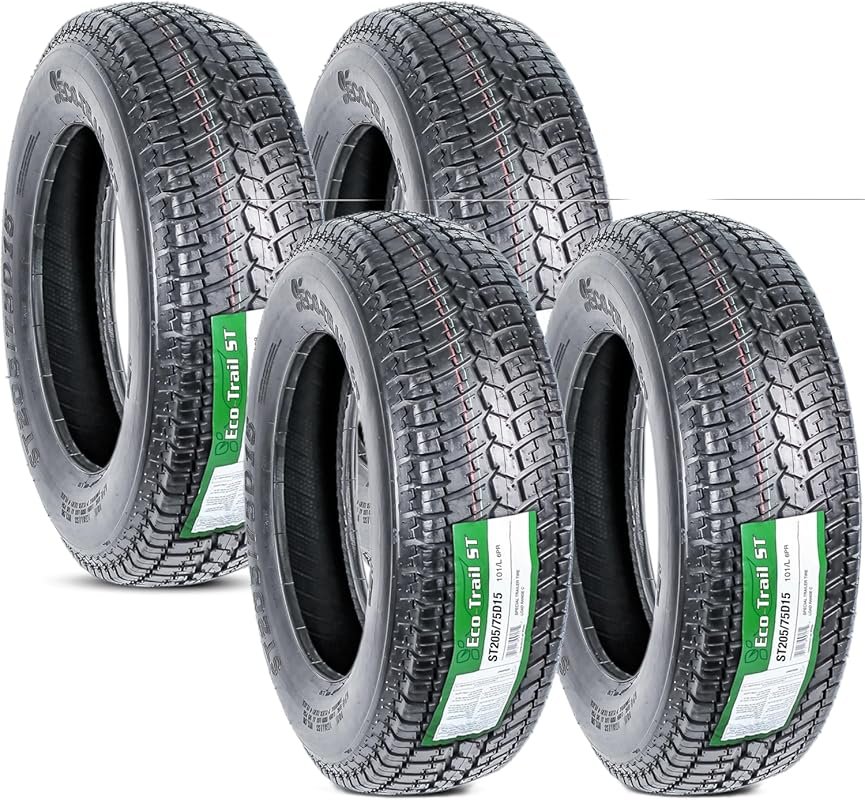 eCustomrim 4-Pack ST205/75D15 Deep Tread Trailer Tire Load Range C 6-P
