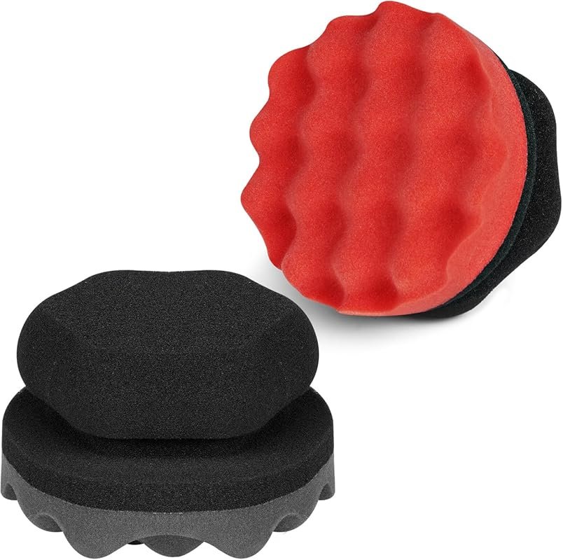 2 Pack Large Tire Hex-Grip Applicator Pads, Reusable Foam Cleaning Too