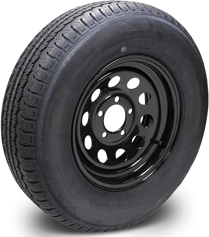 SEACHOICE 53403 ST175/80R13C Radial Trailer Tire and 13-Inch Black Mod