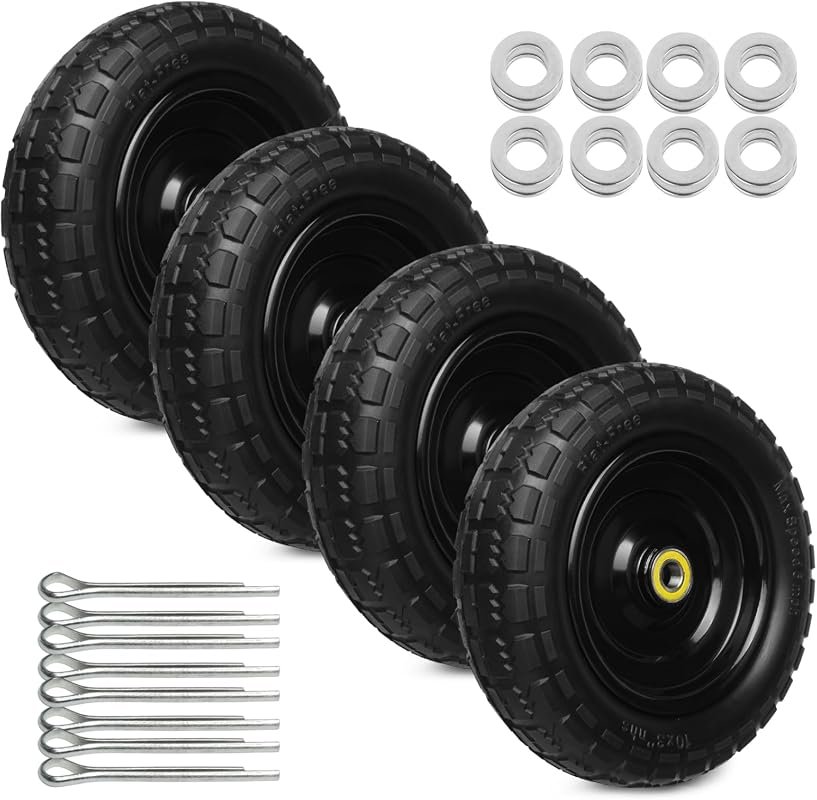 13-Inch Solid Rubber Flat-Free Tires