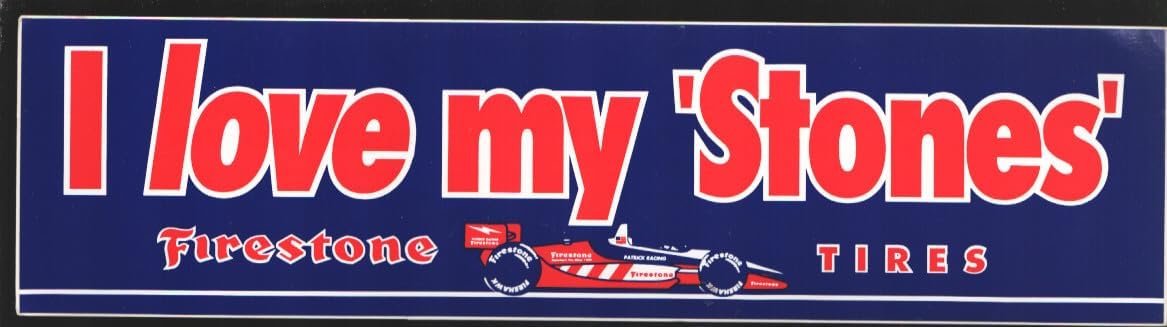 Vintage Firestone Indy Car Bumper Sticker, Authentic 1990s Collectible
