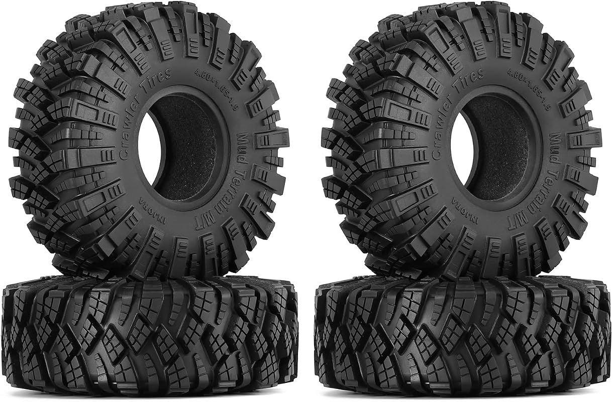 INJORA 1.9 S5 Kraken Claw Mud Terrain Tires Designed for 1/10 Scale SC