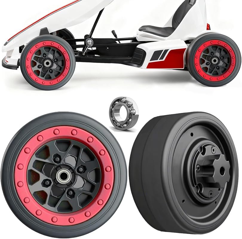 2 Pack 8.5 Inch PU Solid EVA Foam Tires for Power Wheels Go Kart and A