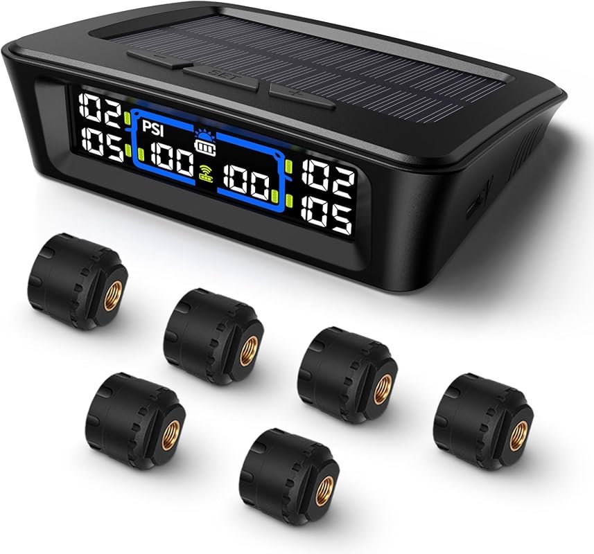 Tymate TM12 RV Tire Pressure Monitoring System with 6 Sensors and Sola
