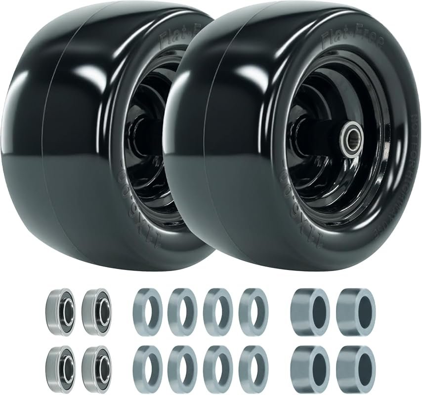 11x6.00-5 Solid Flat Free Replacement Tires for Zero-Turn and Riding L