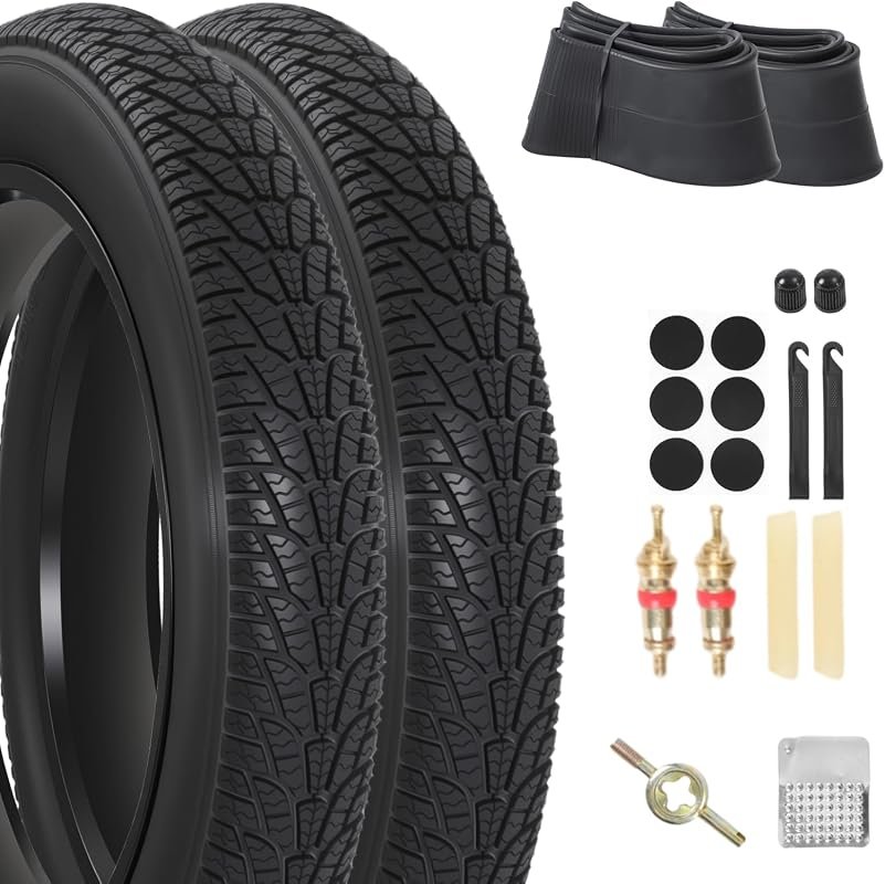 Fat Bike Tire and Tube Replacement Kit with Repair Tools for 20x4.0 and