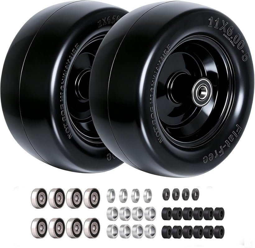 11x6.00-5 Flat-Free Zero Turn Mower Tires Featuring Upgraded Adjustabl