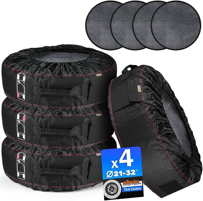 4-Pack Portable Tire Storage Bags for 21–32 Inch Wheels with Easy Carr