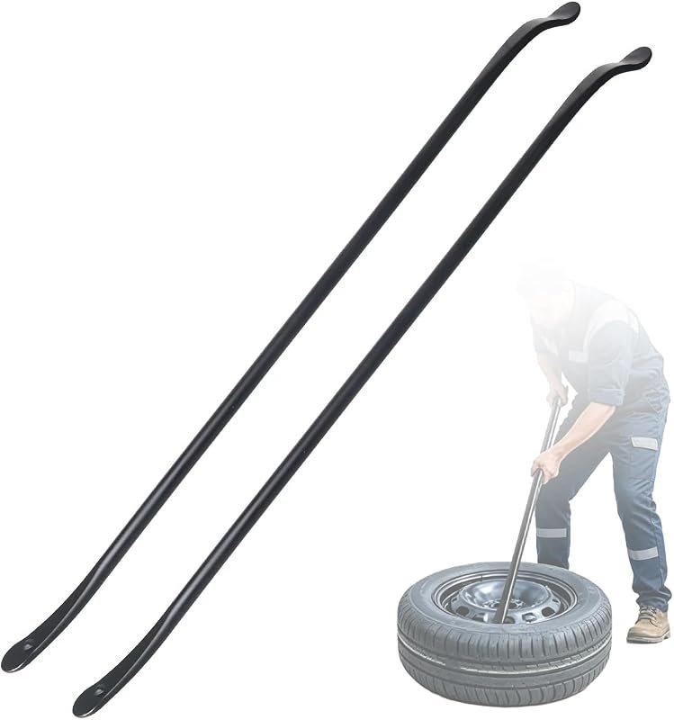 2-Pack 38-Inch Heavy Duty Steel Tire Iron Spoon Set for Semi Trucks, R
