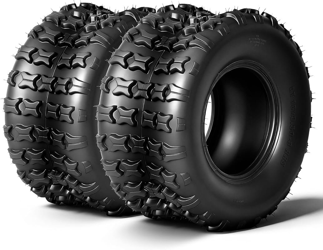 Set of 2 ATV UTV All-Terrain Tires 18x9.5-8, 4-Ply Rated Heavy Duty Tu