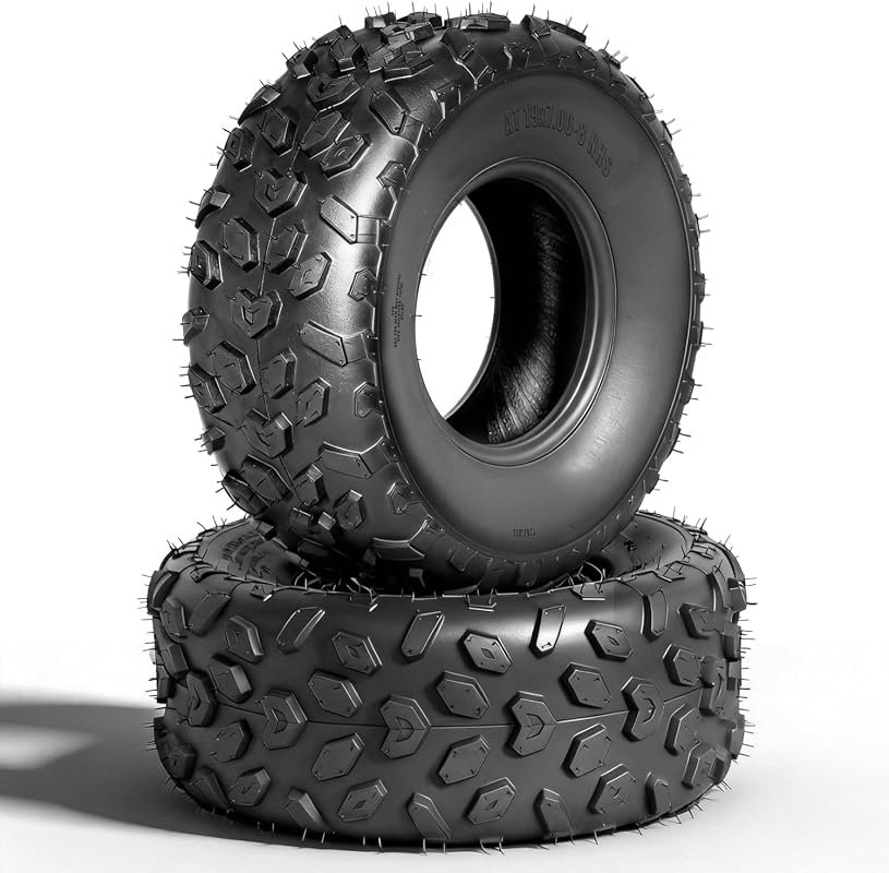 19x7-8 ATV UTV and Mini Bike Tires Set of 2, 4PR Heavy Duty All-Terrai